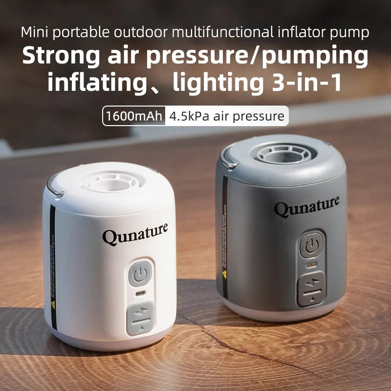 4.5KPa Mini Air Pump with 1600mAh Battery & Camping Light