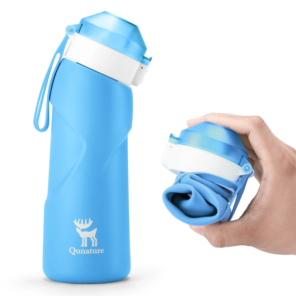 Collapsible Soft Water Bottle with Angled Spout