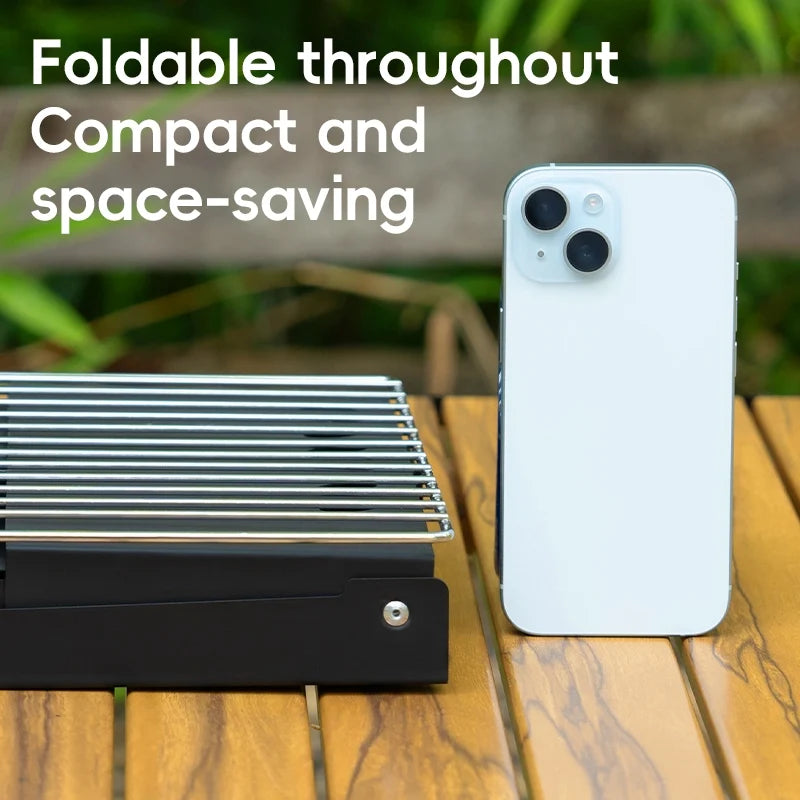 Foldable BBQ Grill with Durable Chrome-Plated Net and Ventilation