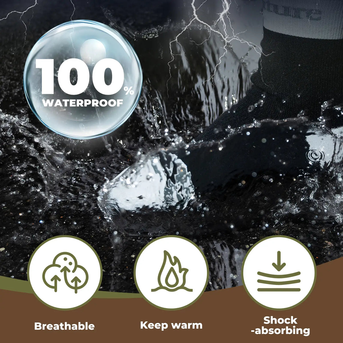 Four-Season Waterproof Socks Breathable for Outdoor Sports