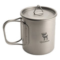 Pure Titanium Folding Mug Lightweight Durable with Lid for Outdoor Camping