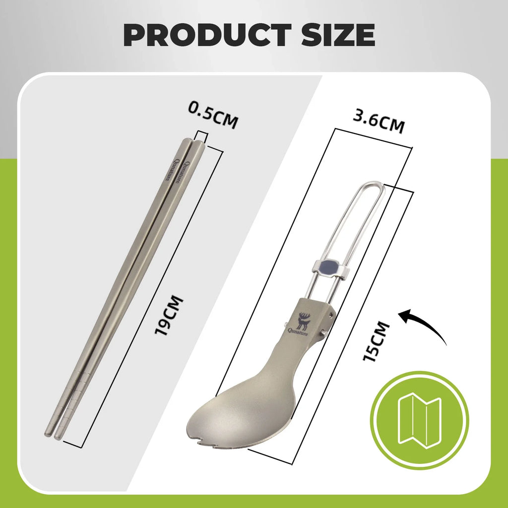 Lightweight Titanium 3-in-1 Tableware Set