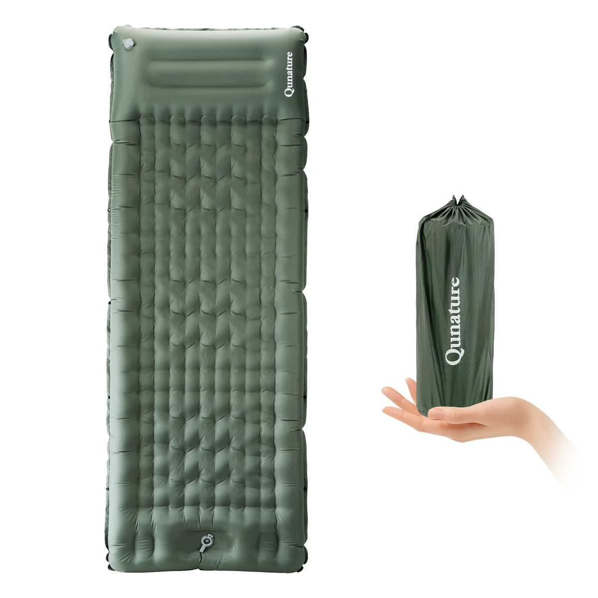 Ultra-Light Inflatable Sleeping Pad with Built-in Pillow for Outdoor Camping