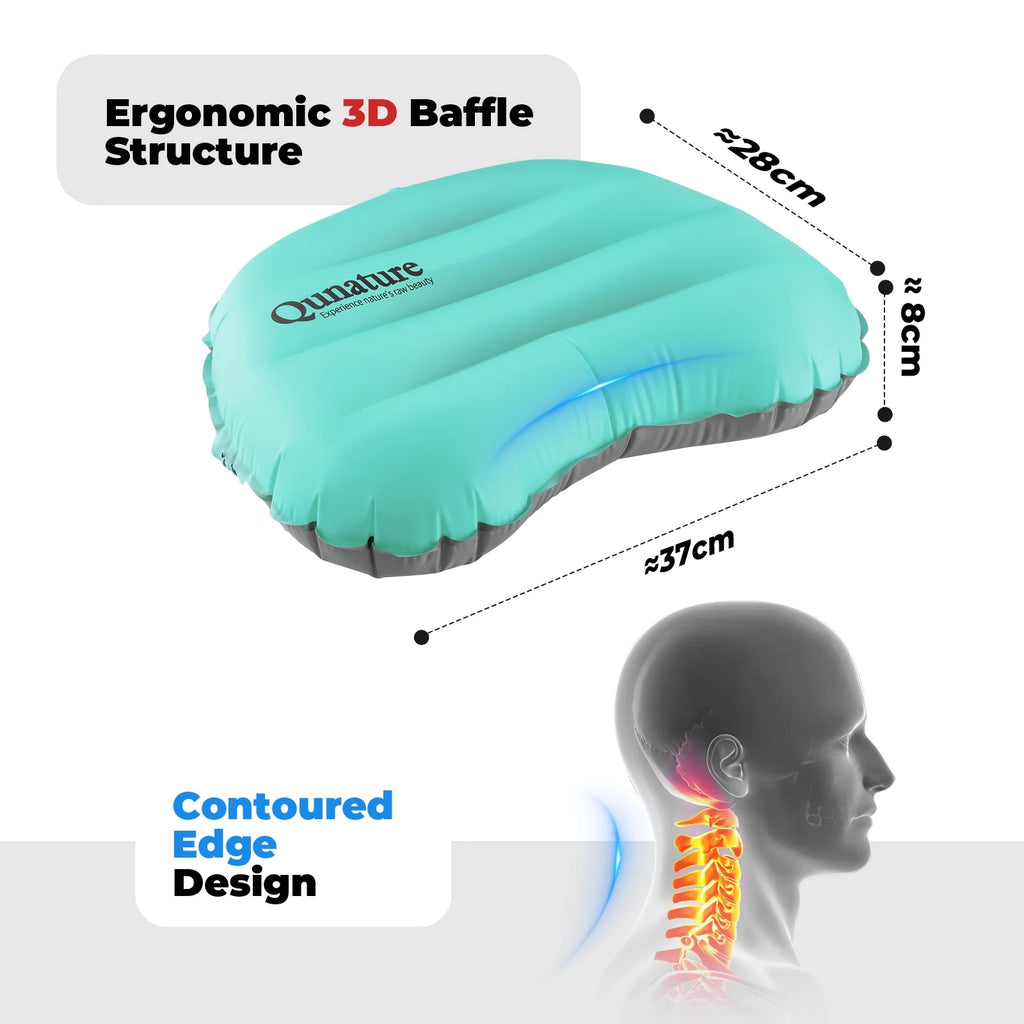 Ultralight Inflatable Camping Pillow for Neck Lumbar Support & Hiking Sleeping