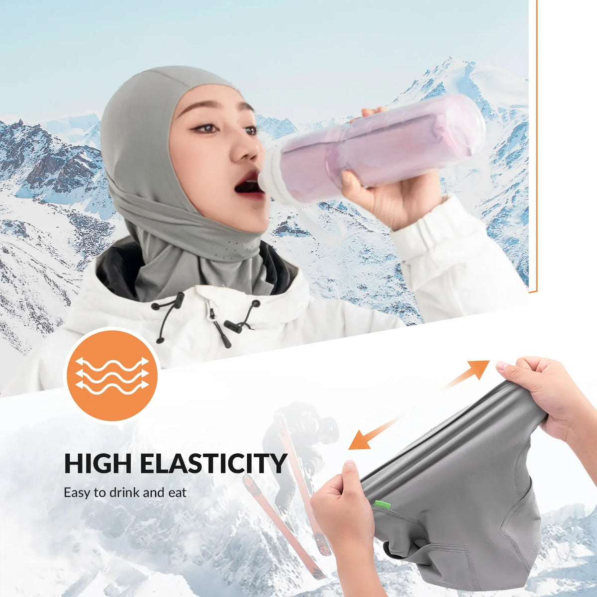 Lycra Ski Headgear with Thermal Mask for Cold-Weather Sports
