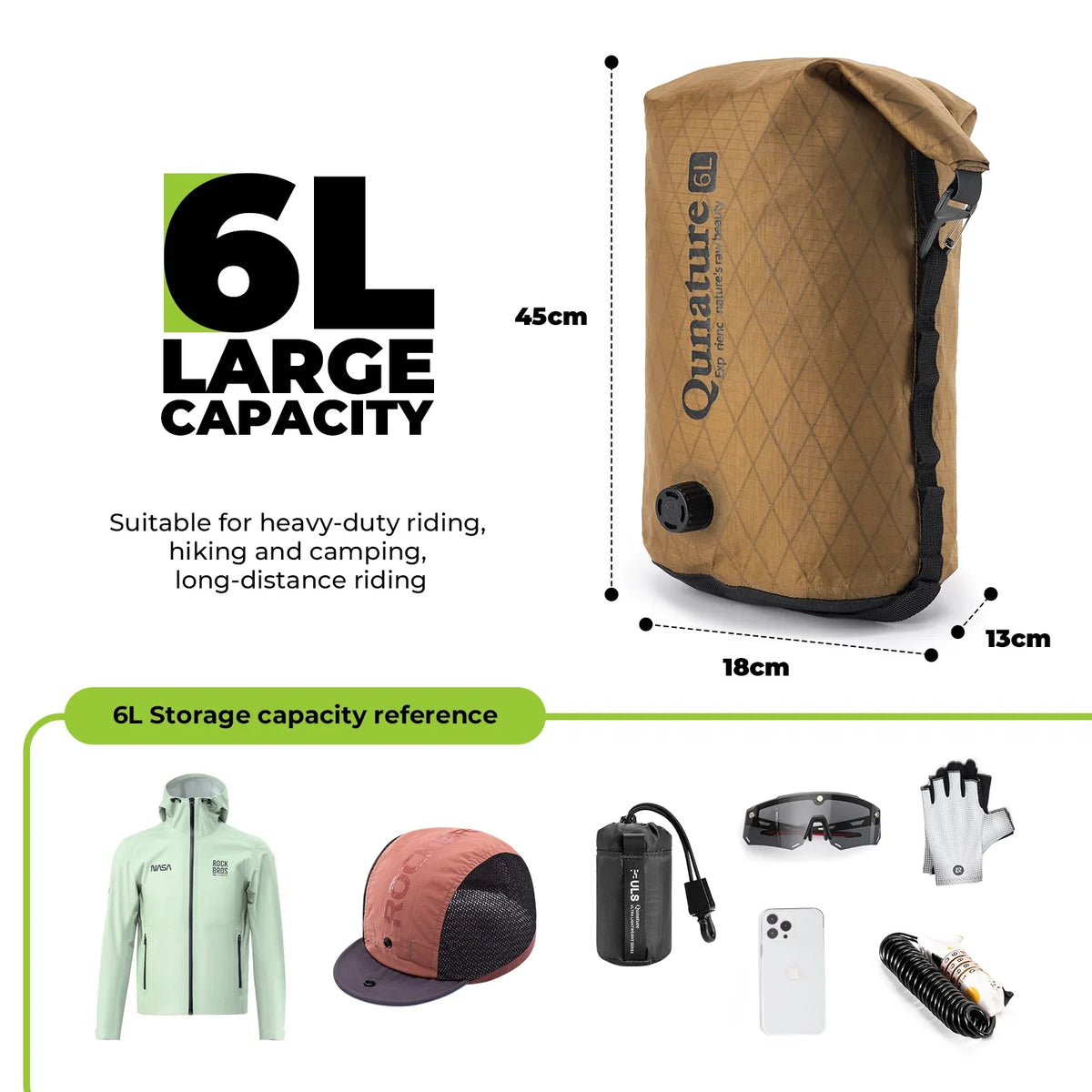 Waterproof Compression Bag for Bikepacking 6L/12L