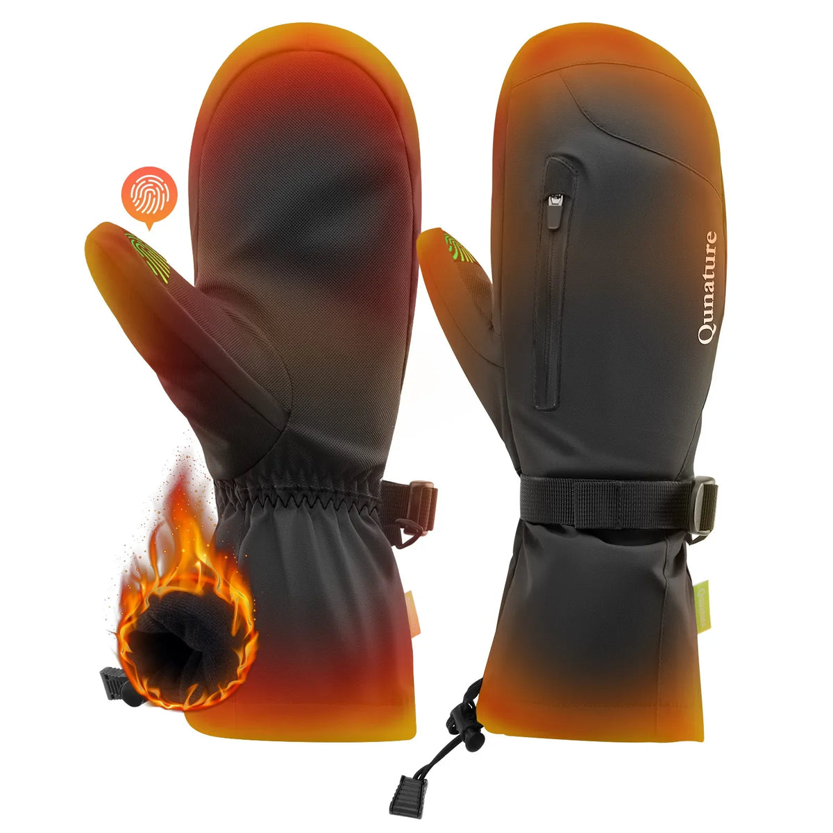 Windproof Full-Palm Ski Gloves with Touchscreen Grip
