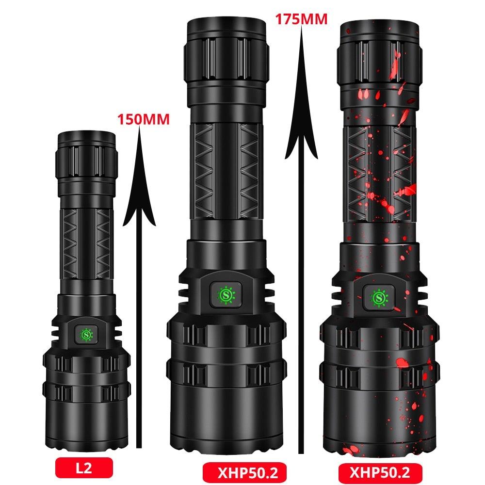 Rechargeable  LED Tactical Flashlights Waterproof Powerful High Lumen Super  Bright Power LED Aluminum Flashlight For Hiking Outdoor Camping Fishing Jogging Running HouseholdPowerful Light