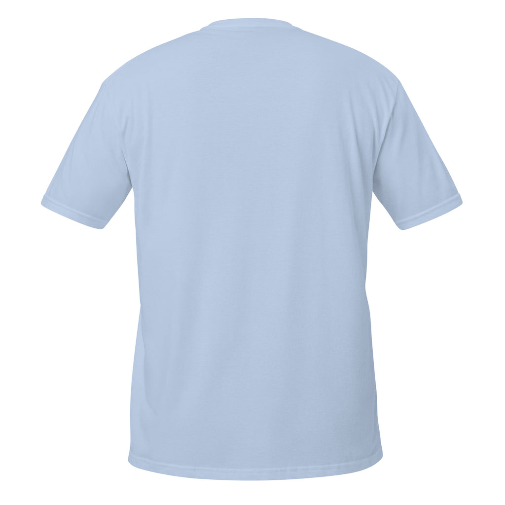Fishing or Me Sometimes I Miss Her Tee in light blue, back view