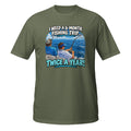 Twice a Year Fishing Trip Tee in military green, front view