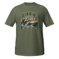 Tackle Good Times at the Lake Tee in military green, front view