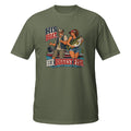 His Boat Her Biggest Fish Tee in military green, front view
