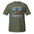 The Face I Make When Someone Fishes Next to Me Tee in military green, front view