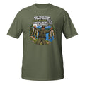 Dress Like a Game Warden Fishing Tee in military green, front view