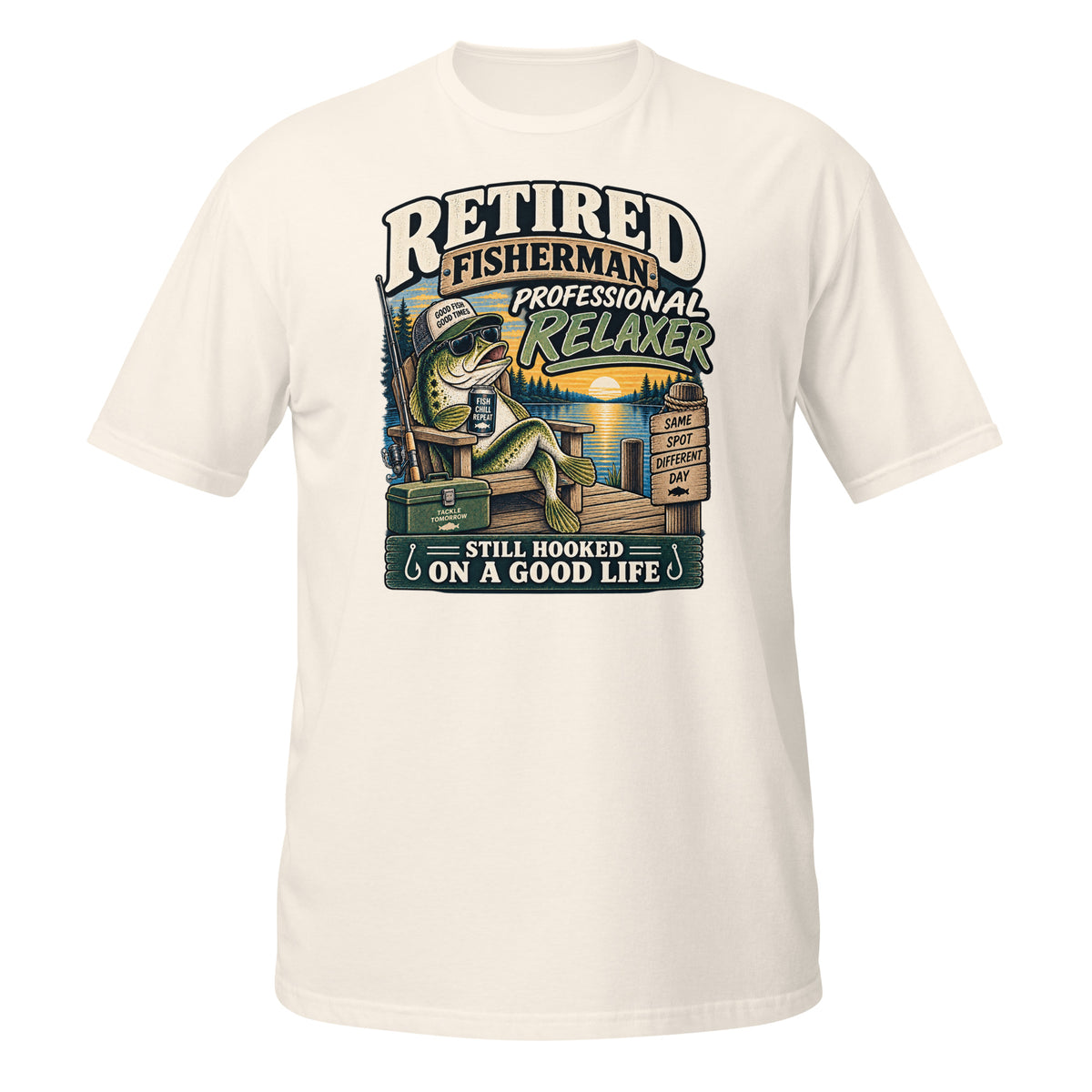 Retired Fisherman Professional Relaxer Tee in natural, front view