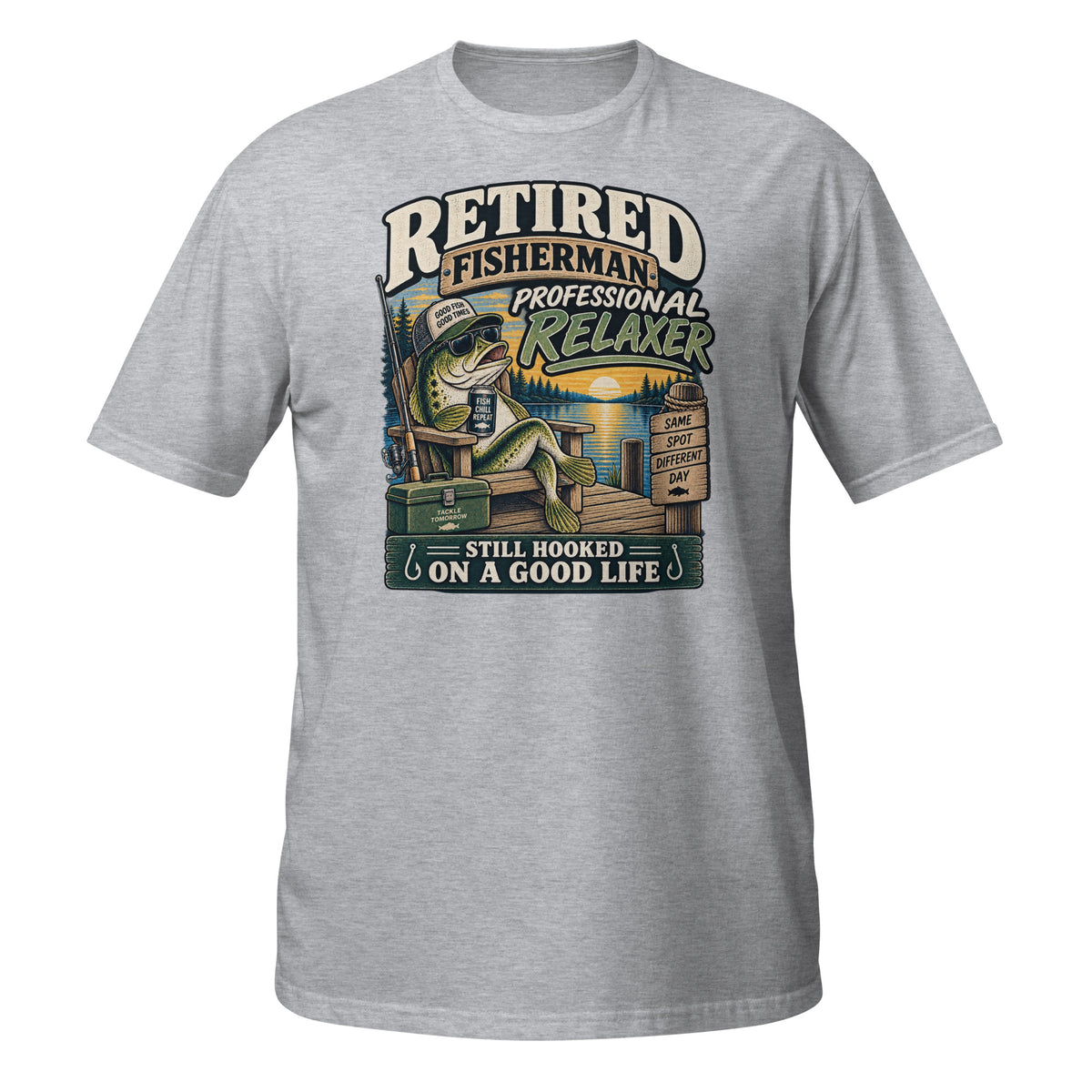 Retired Fisherman Professional Relaxer Tee in sport grey, front view